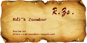 Rák Zsombor névjegykártya